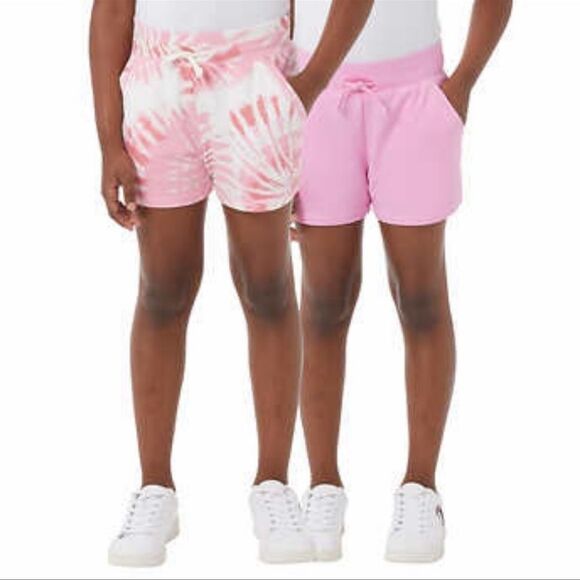 32 Degrees Cool Youth 2-pack Short XS 5/6 Pink Tie Dye - Picture 1 of 12